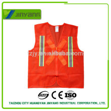 light mesh fabric reflective safety vest wh zipper and refective ribbon